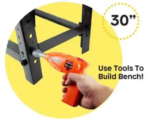 Construction Workbench and Toy Tools Set Parts