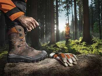 Chainsaw safety gloves and boots