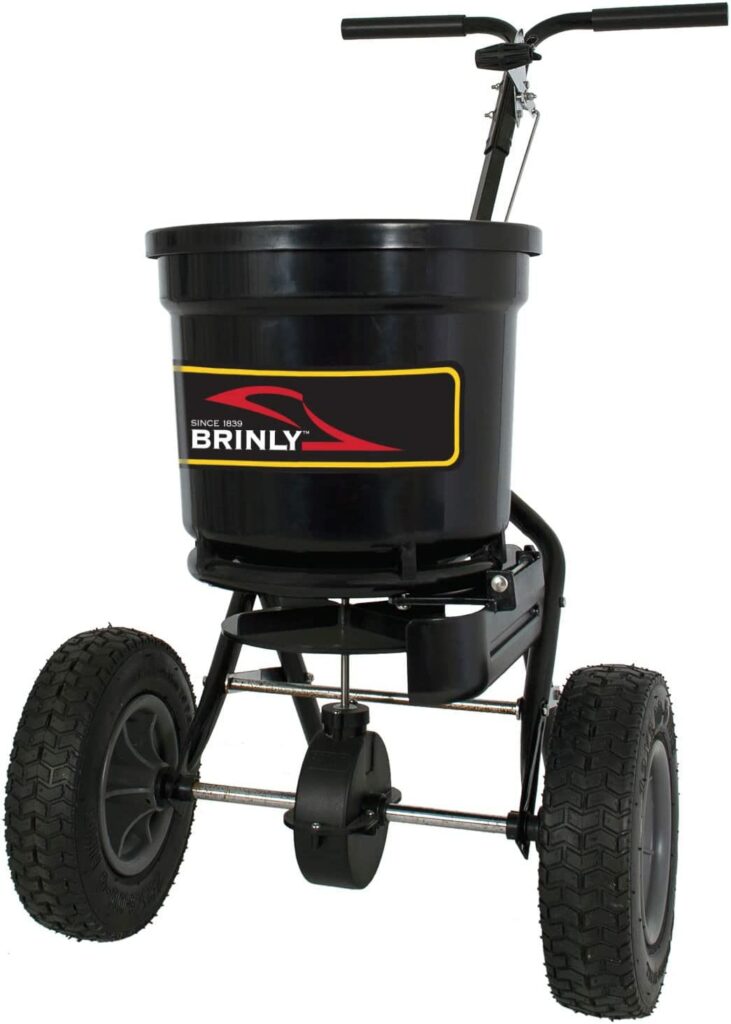 Brinly P20-500BHDF Push Spreader with Side Deflector Kit